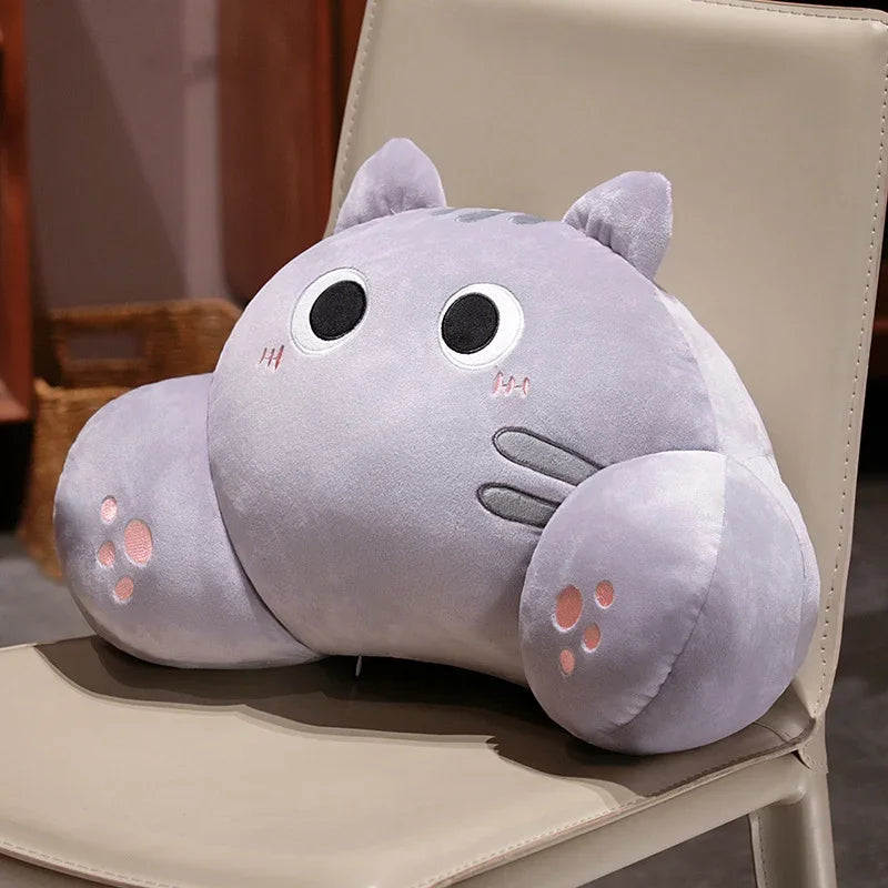 Thickened Cat Back Cushion Siamese Calico Cat Sofa Bed Chair Lumbar Support Cushion Comfortable Throw Pillow Home Decor Girl