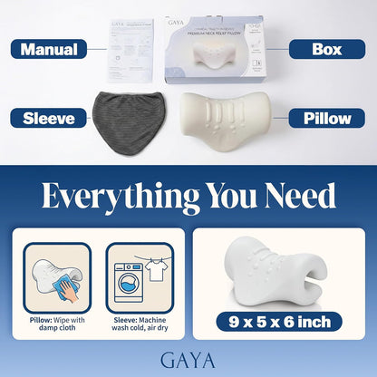 Neck Stretcher, Cervical Traction Device, Removable Washable Sleeve | FSA HSA Eligible, Firm PU Core with 10 Pressure Points, Gentle or Firm Intensity Options, 5-15 Min Daily Use