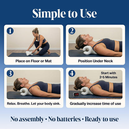 Neck Stretcher, Cervical Traction Device, Removable Washable Sleeve | FSA HSA Eligible, Firm PU Core with 10 Pressure Points, Gentle or Firm Intensity Options, 5-15 Min Daily Use