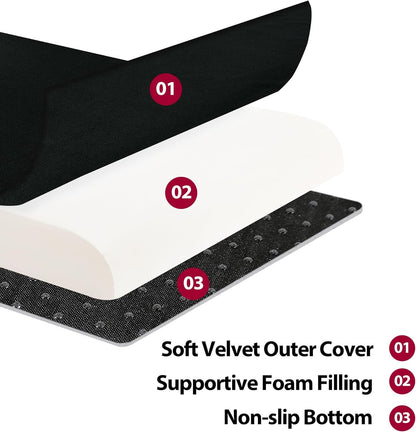 Recliner Seat Cushion with Lumbar Supportive Pillow Extra Large Non-Slip Seat Cushion with Back Support Cushions,Cruve Edge Design for Relief Thighs Pressure, Black
