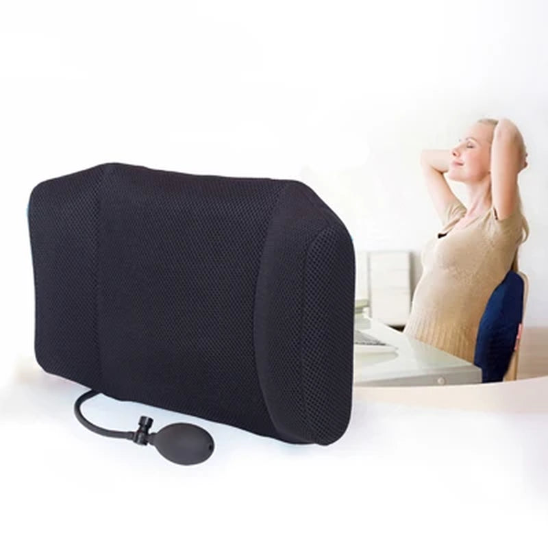 1Pcs  Portable Inflatable Lumbar Support Cushion/ Massage Pillow for Travel Office Car Camping to Wais Back Pain Relief