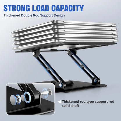 Laptop Stand for Desk,  Aluminium Alloy Adjustable 360° Ergonomic Riser for 10-16" Laptops