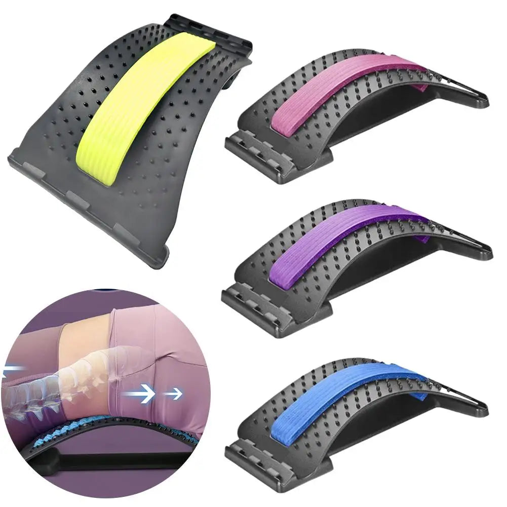 Multi-Level Back & Neck Stretcher - Adjustable Lumbar Support for Deep Stretch, Yoga-Like Flexibility