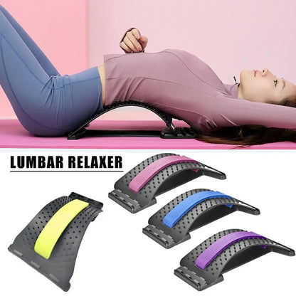 Multi-Level Back & Neck Stretcher - Adjustable Lumbar Support for Deep Stretch, Yoga-Like Flexibility