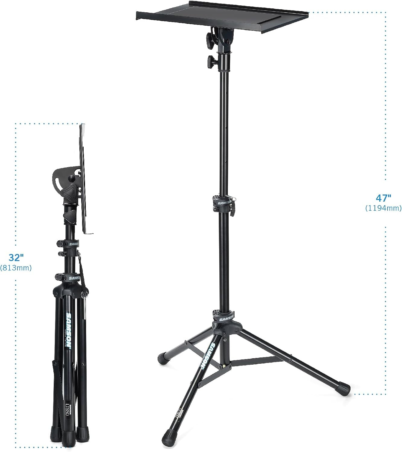 LTS50 Adjustable Laptop Stand – Portable Tripod Stand for Laptop Computers, Djs, Musicians, Producers & Content Creators | Portable Tripod Stand for Laptop Computers, Djs, Musicians, Producers and Content Creators