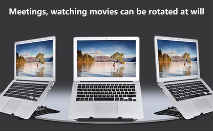 Rotatable Laptop Stand for 10-17" Laptops, Adjustable Height Laptop Riser for Desk, Portable Computer Stands Swivel Laptop Support with Phone Stand, Notebook Mount Holder Macbook Air Pro Lift