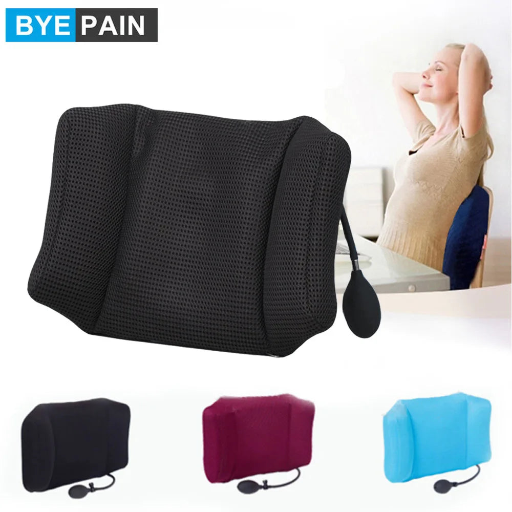 1Pcs  Portable Inflatable Lumbar Support Cushion/ Massage Pillow for Travel Office Car Camping to Wais Back Pain Relief