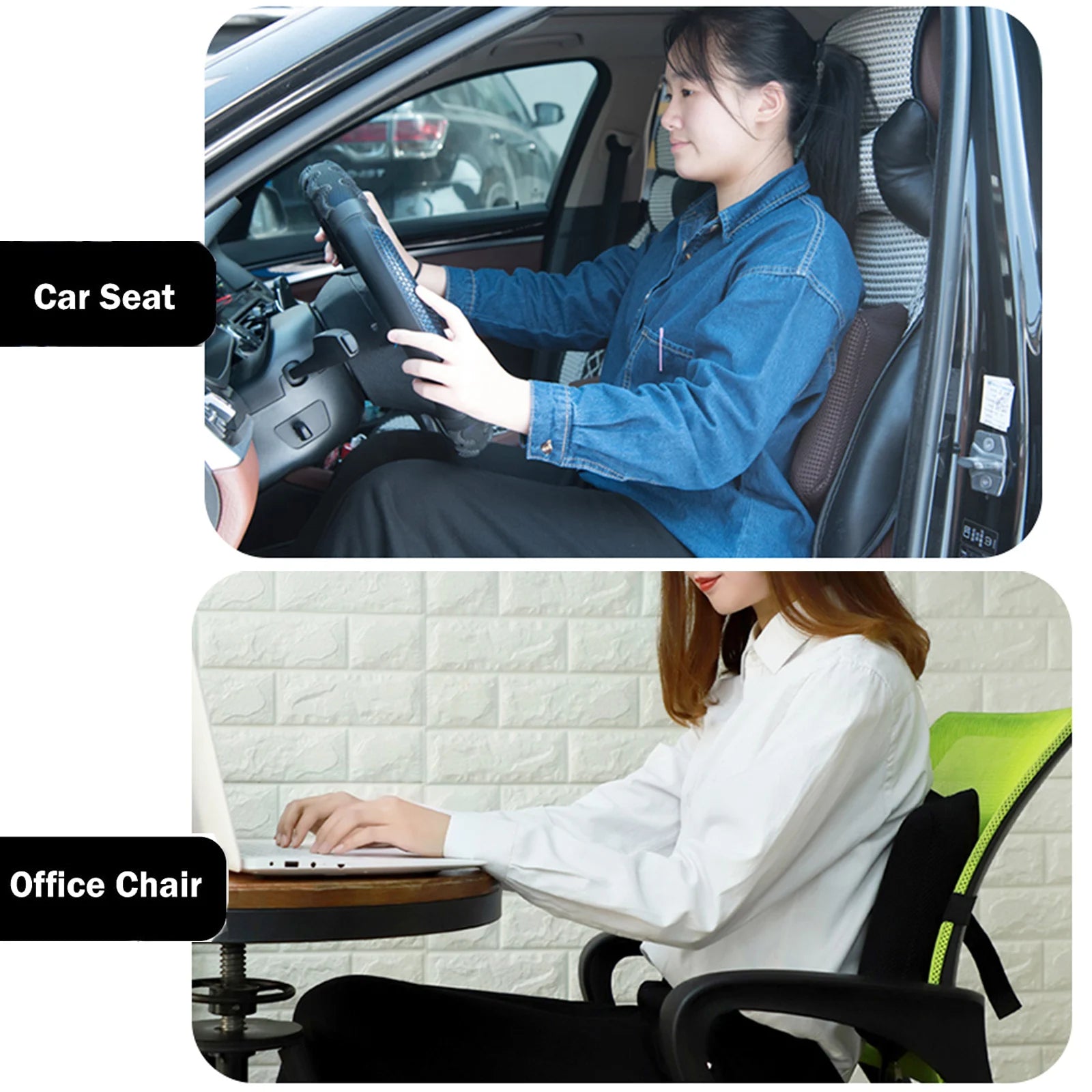 1Pcs  Portable Inflatable Lumbar Support Cushion/ Massage Pillow for Travel Office Car Camping to Wais Back Pain Relief
