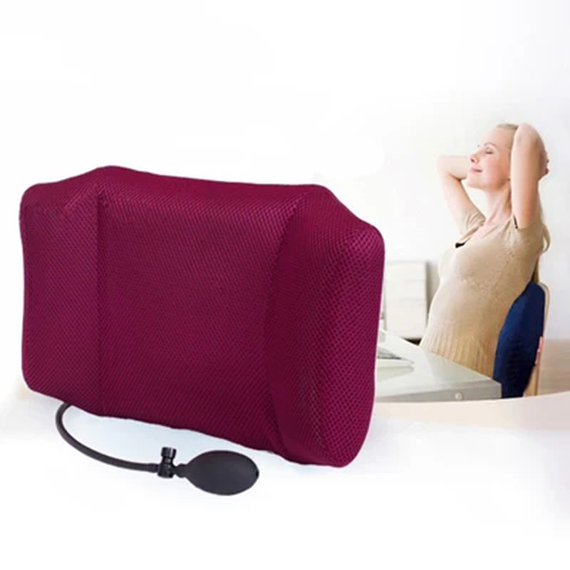 1Pcs  Portable Inflatable Lumbar Support Cushion/ Massage Pillow for Travel Office Car Camping to Wais Back Pain Relief