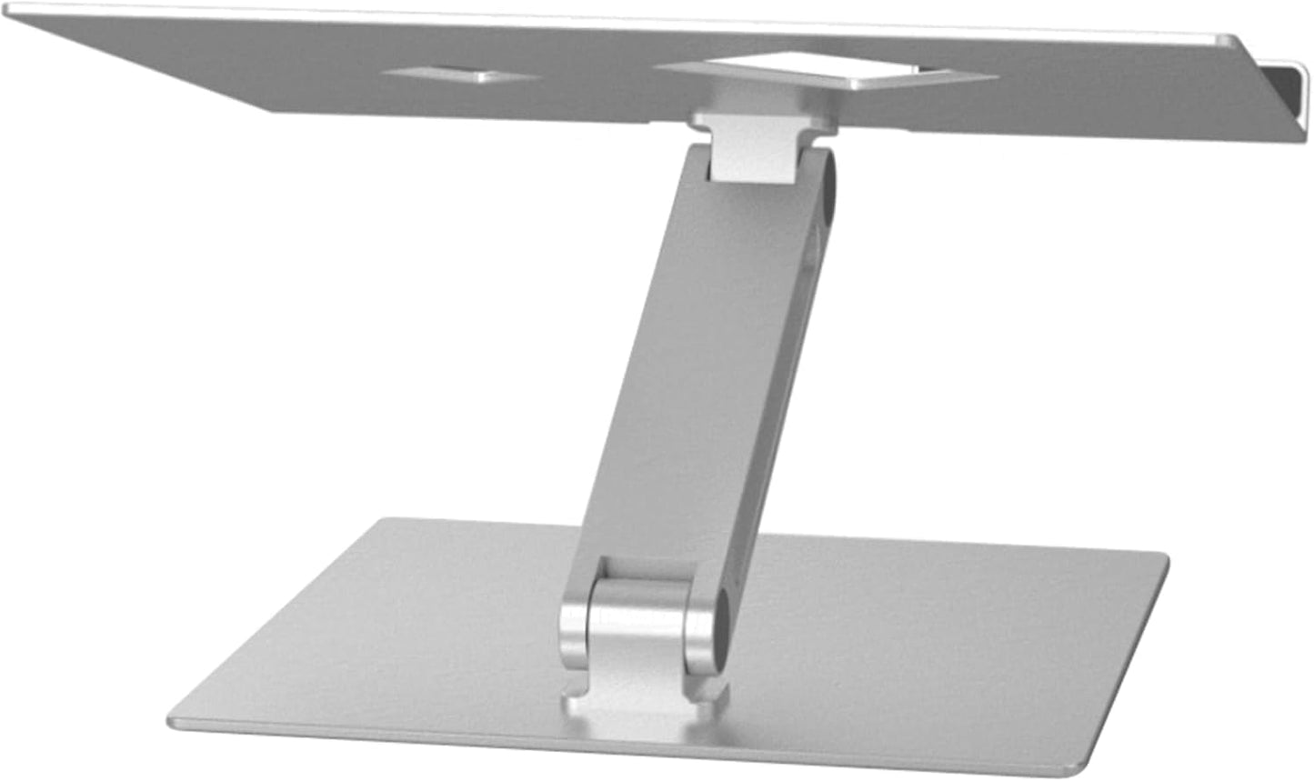 Folding Adjustable Laptop and Tablet Stand - Non-Slip Silver Aluminum Mount for 10" to 17" Devices - Portable Design for Convenient Storage