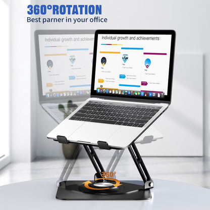 Laptop Stand for Desk,  Aluminium Alloy Adjustable 360° Ergonomic Riser for 10-16" Laptops