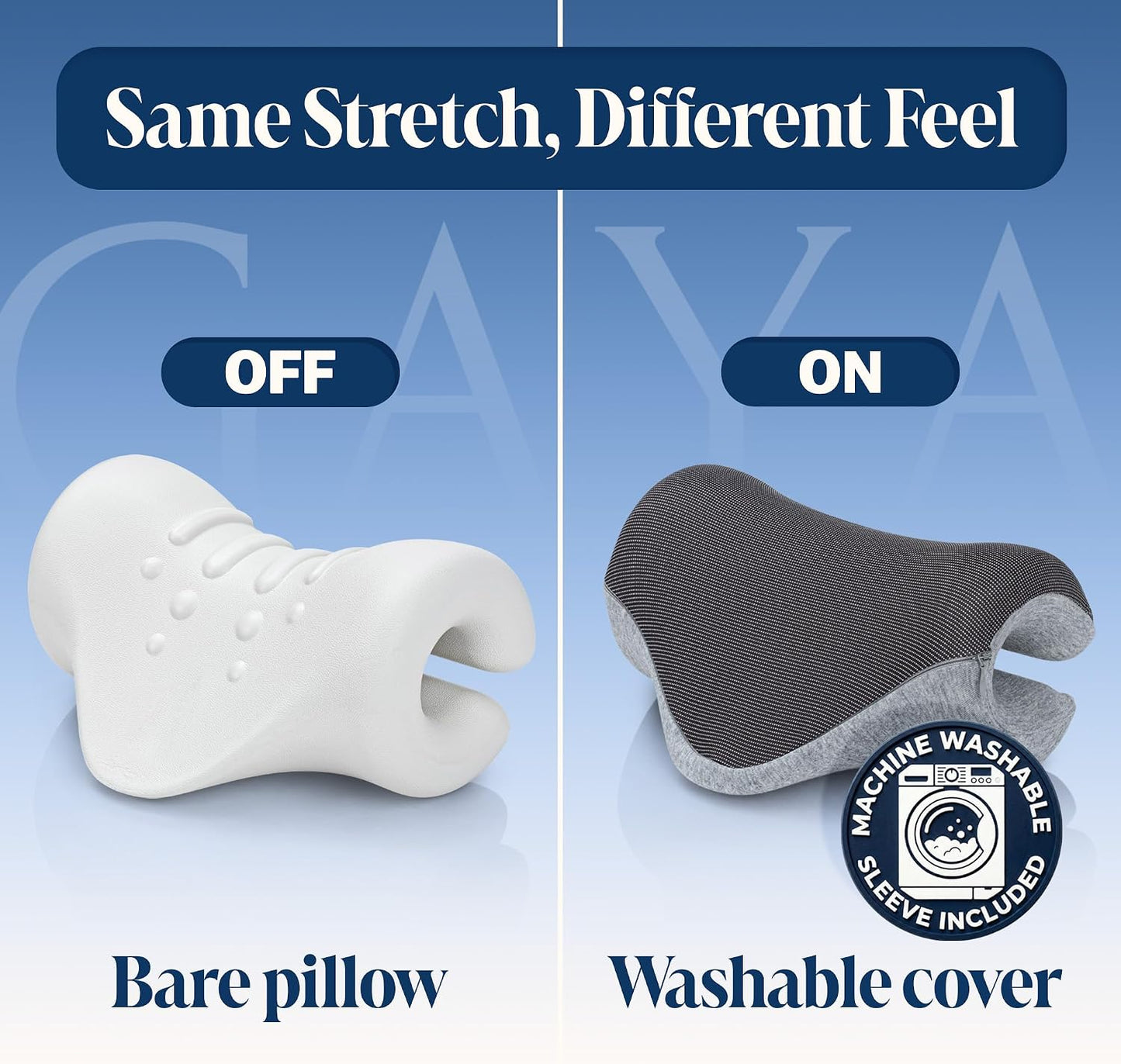 Neck Stretcher, Cervical Traction Device, Removable Washable Sleeve | FSA HSA Eligible, Firm PU Core with 10 Pressure Points, Gentle or Firm Intensity Options, 5-15 Min Daily Use