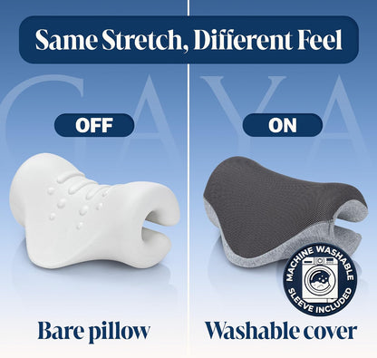 Neck Stretcher, Cervical Traction Device, Removable Washable Sleeve | FSA HSA Eligible, Firm PU Core with 10 Pressure Points, Gentle or Firm Intensity Options, 5-15 Min Daily Use
