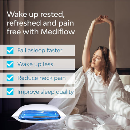 Fiber: the First & Original Water Pillow, Clinically Proven to Reduce Neck Pain & Improve Sleep. Therapeutic, Ideal for People Looking for Proper Neck Support