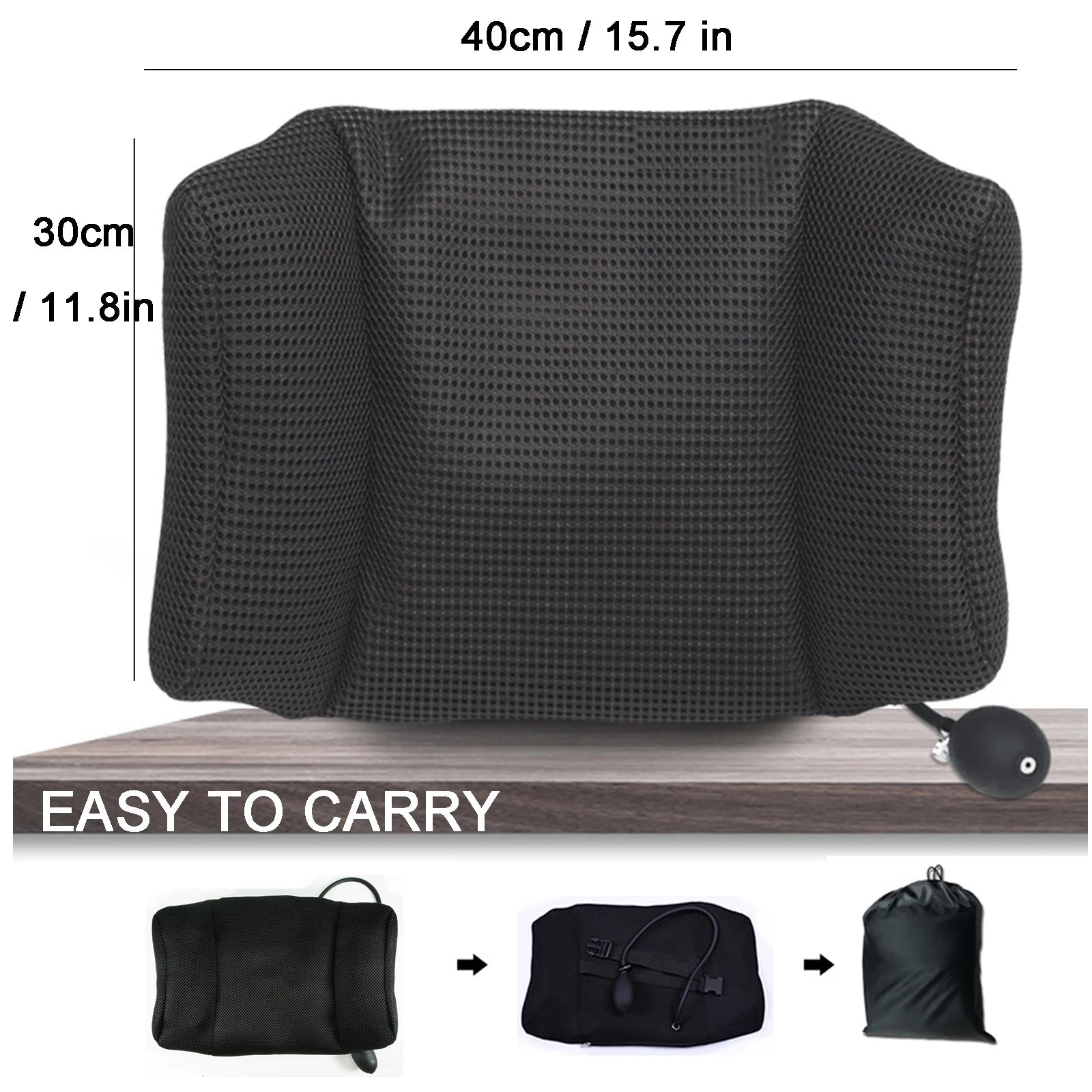 1Pcs  Portable Inflatable Lumbar Support Cushion/ Massage Pillow for Travel Office Car Camping to Wais Back Pain Relief