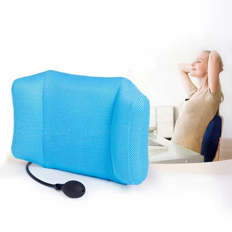1Pcs  Portable Inflatable Lumbar Support Cushion/ Massage Pillow for Travel Office Car Camping to Wais Back Pain Relief